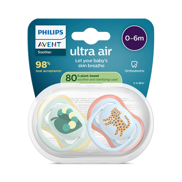 Philips AVENT Ultra air dudlík modrý/zelený kluk 0–6 m 2 ks