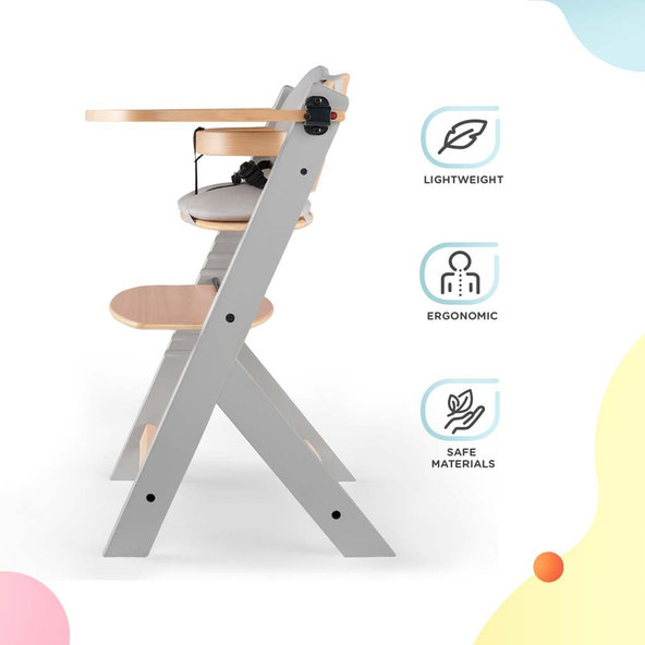 KINDERKRAFT Stolička jedálenská Enock s vložkou Grey