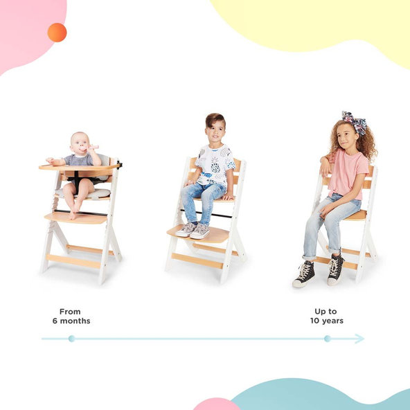 Kinderkraft jedálenská stolička Enock s vložkou White