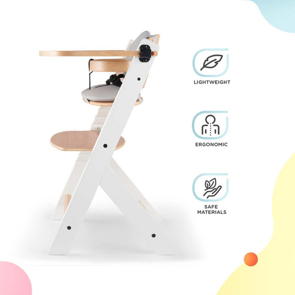Kinderkraft jedálenská stolička Enock s vložkou White