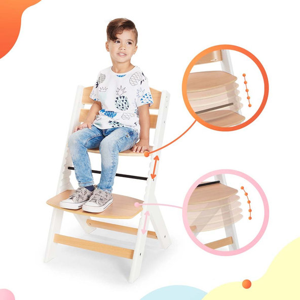 Kinderkraft jedálenská stolička Enock s vložkou White