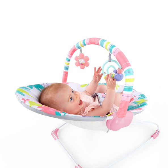 Bright Starts vibrujúce lehátko Flamingo Vibes 0m+ 9 kg
