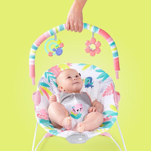 Bright Starts vibrujúce lehátko Flamingo Vibes 0m+ 9 kg