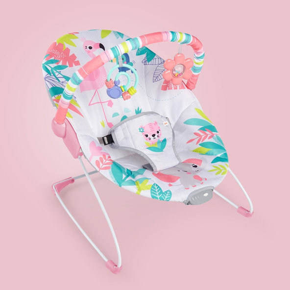 Bright Starts vibrujúce lehátko Flamingo Vibes 0m+ 9 kg