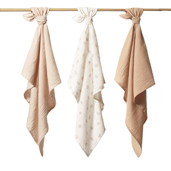 Babyono Super Soft mušelínové pleny 70×70 cm béžová 3 ks
