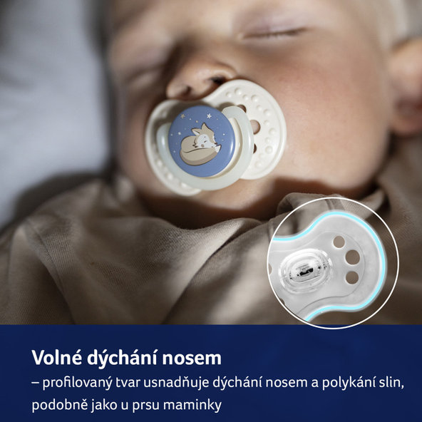 LOVI Dudlík silikonový dynamický Night&Day 0-6 m 2 ks