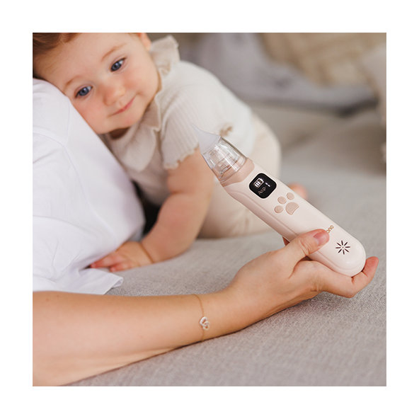 Babyono elektronická nosní odsávačka USB nabíjení béžová