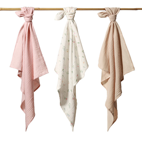 Babyono Super Soft mušelínové pleny 70×70 cm růžová 3 ks