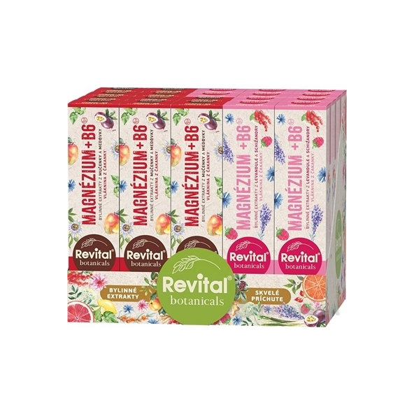 Revital Botanicals Magnesium + B6 MIX BOX 2 příchutě šumivé tablety