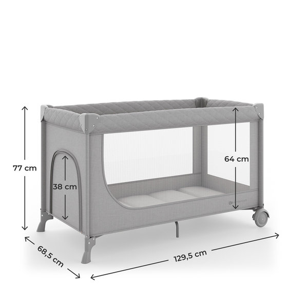 KINDERKRAFT cestovní postýlka Leody Up Grey