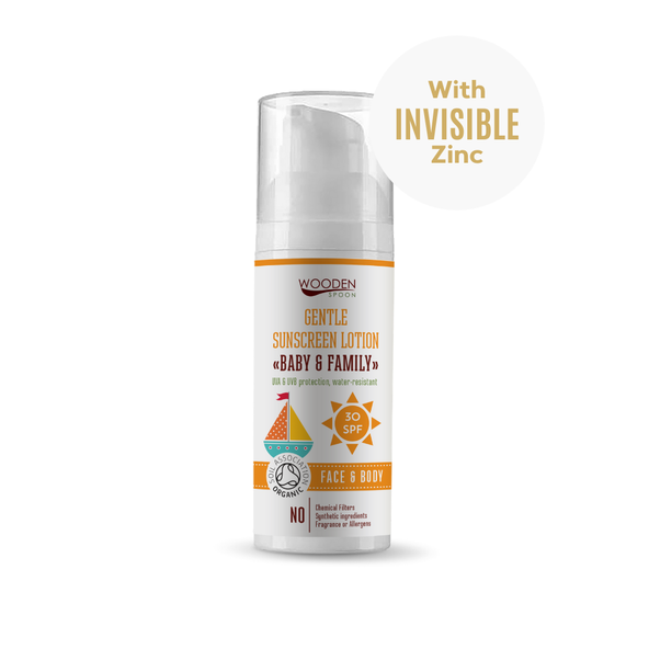 Wooden Spoon opalovací tělové mléko Baby & Family SPF 30 50 ml