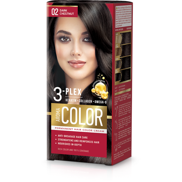 Aroma Color barva na vlasy tmavý kaštan č. 02