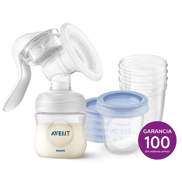 Philips AVENT manuální odsávačka mateřského mléka VIA 180 ml 5 ks