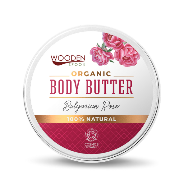 Wooden Spoon tělové máslo Bulharská růže 15 ml