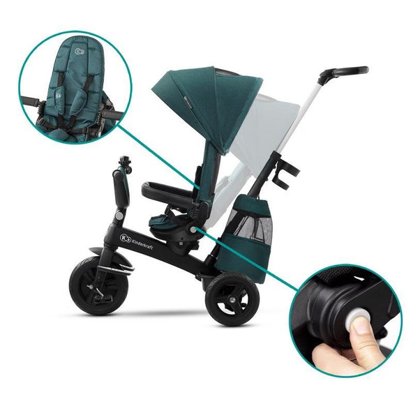 Kinderkraft trojkolka Easytwist Midnight Green