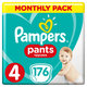 Pampers Active Baby Dry Pants plenkové kalhotky 9–15 kg vel. 4 176 ks