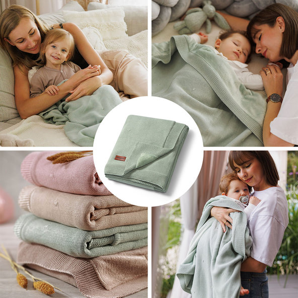 Babyono deka z přírodní bavlny 0 m+ 75×100 cm šalvějová