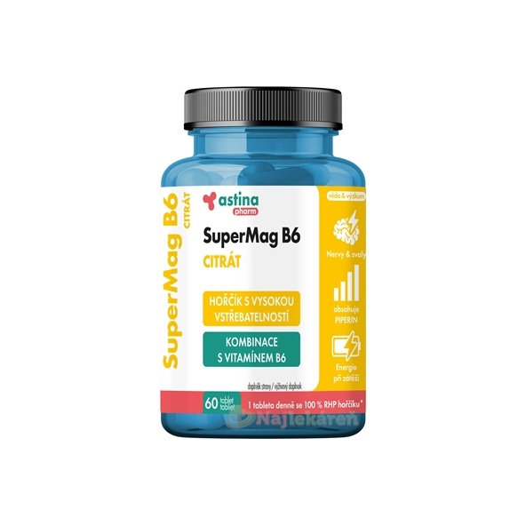 Astina Pharm SuperMag B6 CITRÁT hořčík 60 tablet