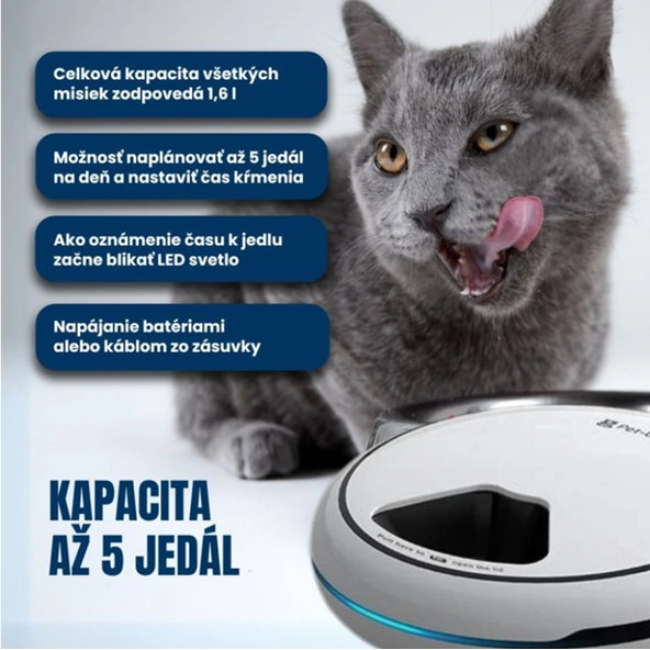 BOT automatický dávkovač krmiva pro zvířata 5 porcí černý