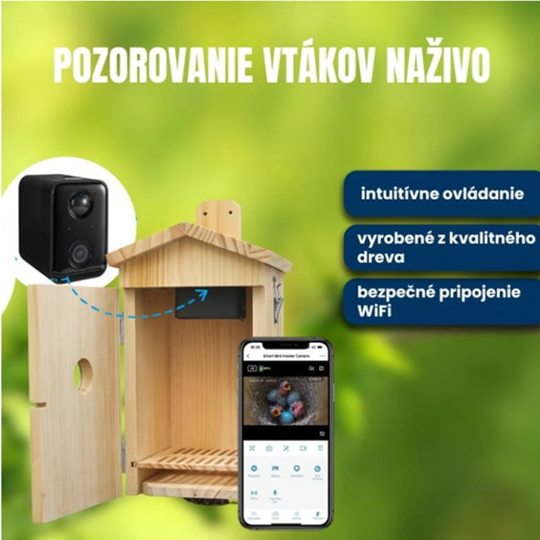 BOT inteligentní ptačí budka s Wi-Fi kamerou Tuya BH2
