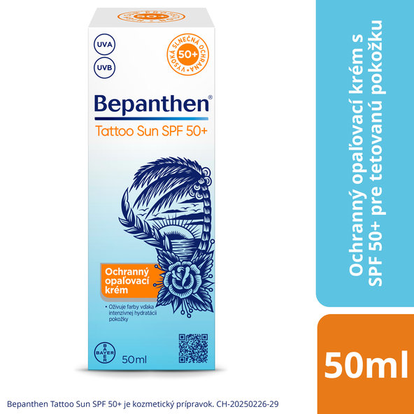 Bepanthen Tattoo Sun SPF 50+ opalovací krém 50 ml