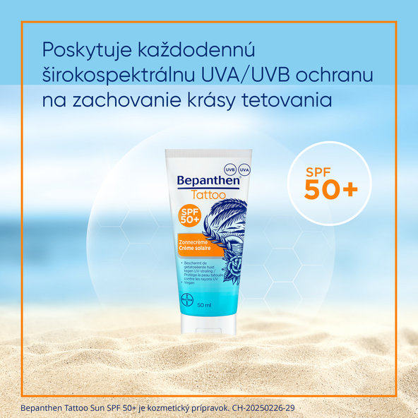 Bepanthen Tattoo Sun SPF 50+ opalovací krém 50 ml