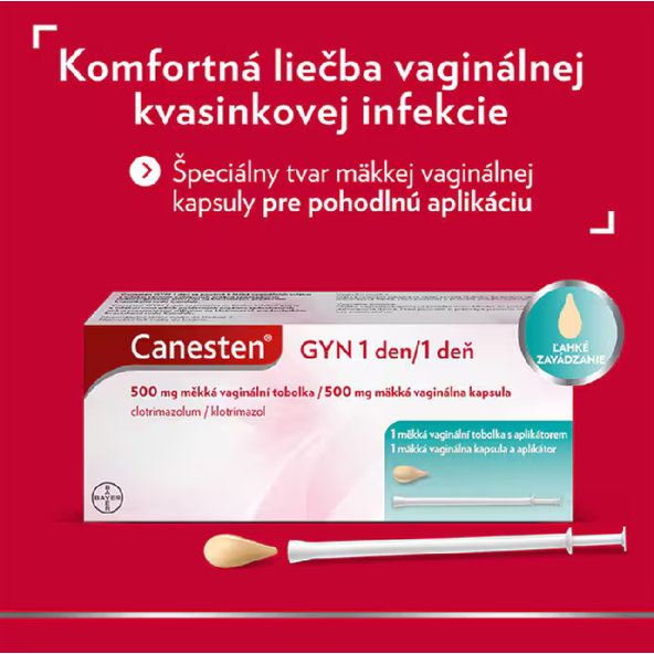 Canesten GYN 1 den měkká vaginální tobolka 500 mg + aplikátor