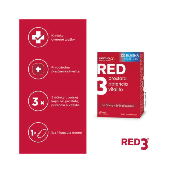 Cemio RED3 60+15 kapslí zdarma