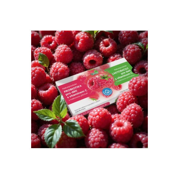 NaturProdukt LAKTOBACILY pro děti s vitamínem C malina 15 ks