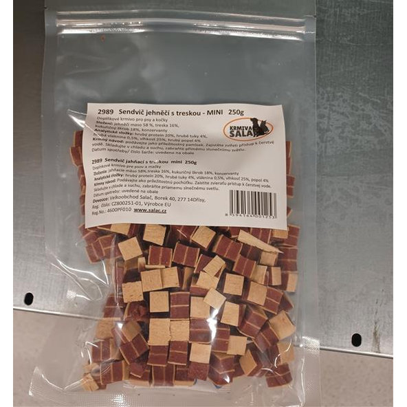 Salač Mini jehněčí sendviče s treskou pro psy 250 g