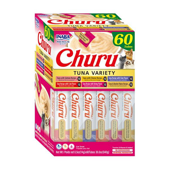 Inaba Churu Cat Tuna pamlsky pro kočky 6 příchutí 60 tub 840 g