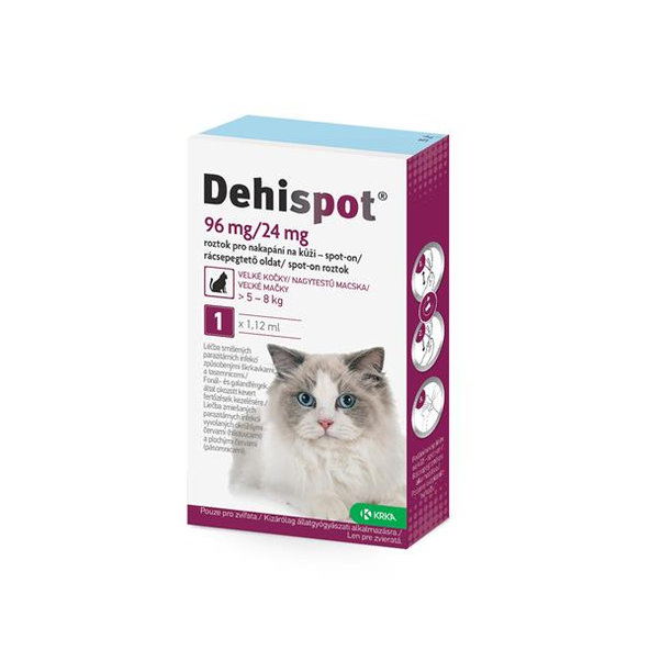 Dehispot 96 mg/24 mg spot-on roztok pro velké kočky 1 pipeta