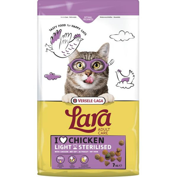 Versele Laga Lara Adult Care Light Sterilised with Chicken granule s kuřecím pro sterilizované a kastrované kočky 7 kg