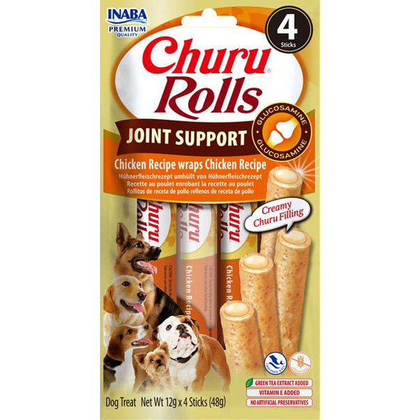 Inaba Churu Rolls Joint Chicken pamlsky pro psy 4×12 g