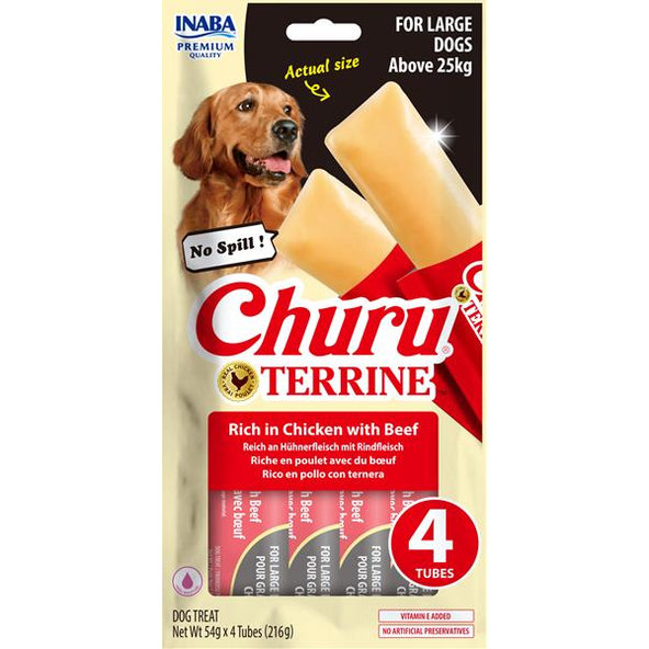 Inaba Churu Terrine Chicken with Beef pamlsek pro psy 4×54 g