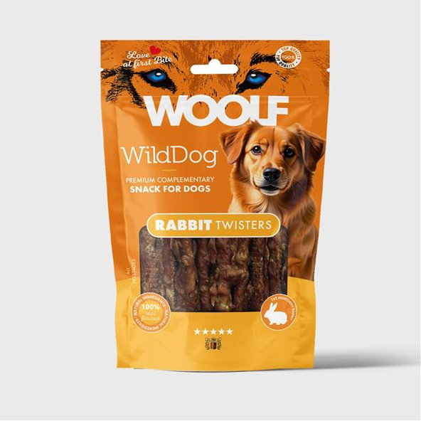 Woolf WildDog Rabbit Twister králičí pamlsky pro psy 100 g