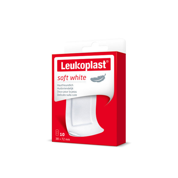 Leukoplast Soft White náplasti na rány 38×72 mm 10 ks