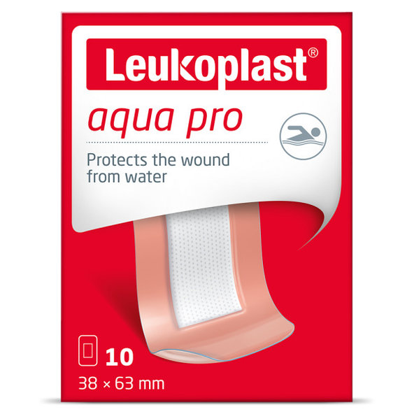 Leukoplast Aqua Pro voděodolné náplasti na rány 38×63 mm 10 ks
