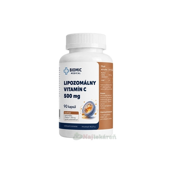 BIOMIC Vitamín C lipozomální 500 mg 90 kapslí