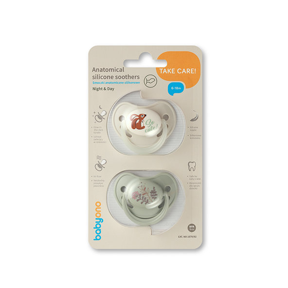 Babyono silikonové anatomické dudlíky 6–18 m 2 ks