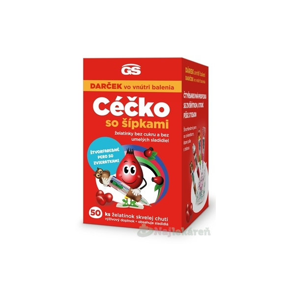 GS Céčko se šípky Dárek želatinky bez cukru + pero 50 želatinek
