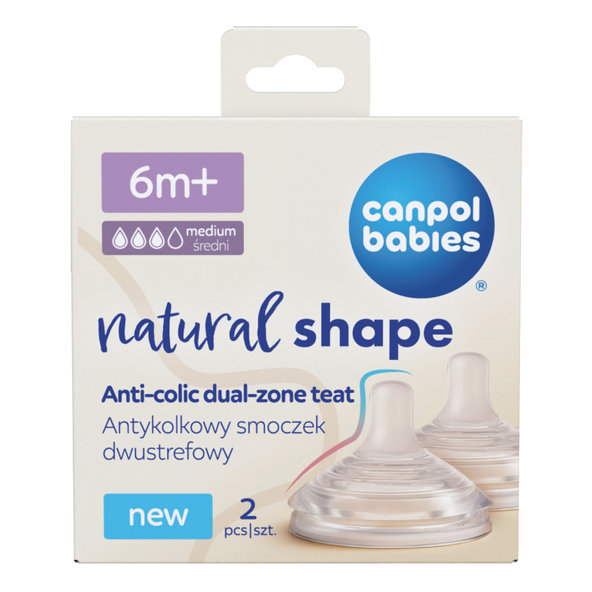 Canpol Babies NaturShape savičky na láhev 6 m+ 2 ks