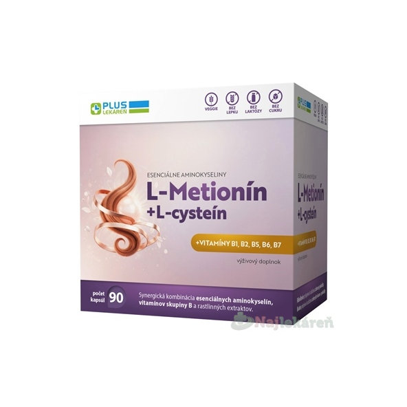Plus Lekáreň L-methionin + L-cystein 90 kapslí
