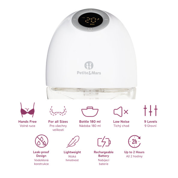 PETITE&MARS Odsávačka mateřského mléka elektrická handsfree Gaia Duo
