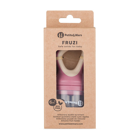 PETITE&MARS dudlík na krmení Fruzi Rose&Sand 6m+ 1 ks