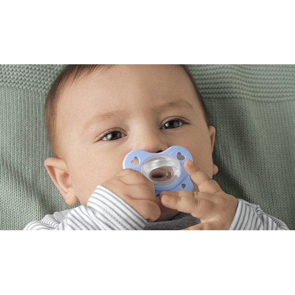 Chicco PhysioForma Dual Soft silikonový dudlík modrý 0–2 m 1 ks