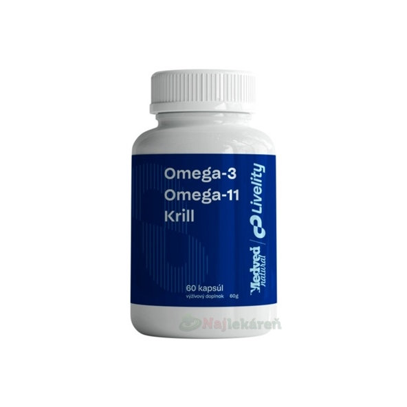 Medveď natural Omega 3 + Omega 11 + Krill 60 kapslí