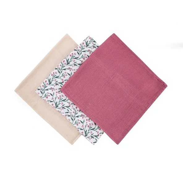 PETITE & MARS Sada plen Moussy Pink Meadow 68 × 68 cm 3 ks