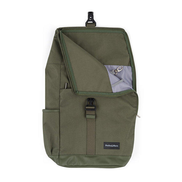 PETITE&MARS Batoh přebalovací na kočárek Jackob Military Green