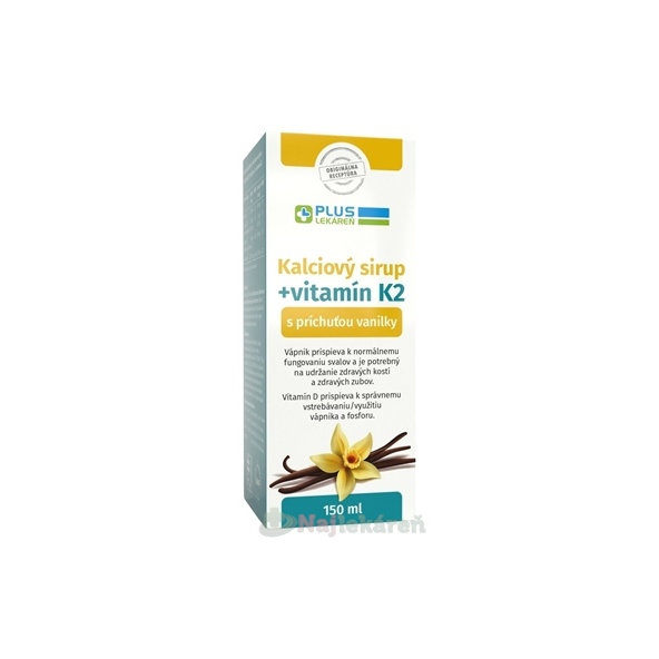 Plus Lekáreň Kalciový sirup s vitamínem K2 150 ml